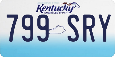 KY license plate 799SRY