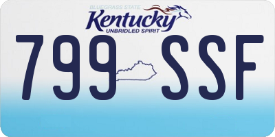 KY license plate 799SSF