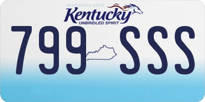 KY license plate 799SSS