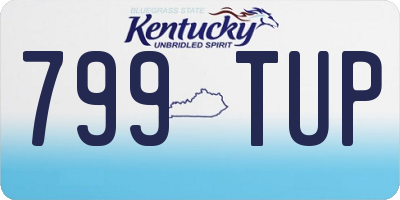 KY license plate 799TUP
