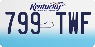 KY license plate 799TWF