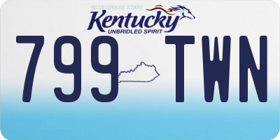 KY license plate 799TWN
