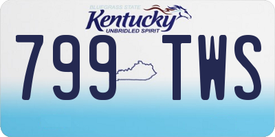 KY license plate 799TWS