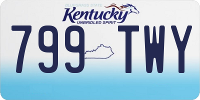 KY license plate 799TWY