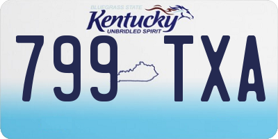 KY license plate 799TXA