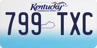 KY license plate 799TXC