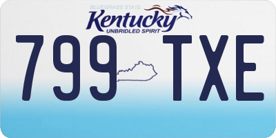 KY license plate 799TXE