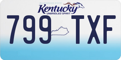 KY license plate 799TXF