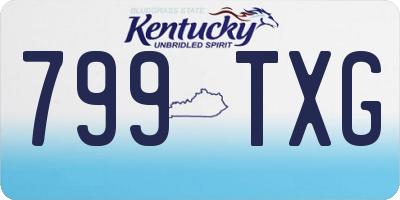 KY license plate 799TXG