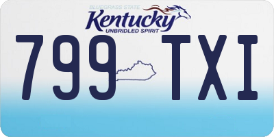 KY license plate 799TXI