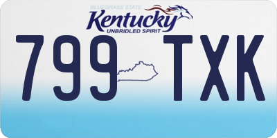 KY license plate 799TXK