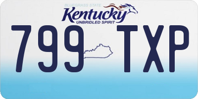 KY license plate 799TXP