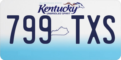 KY license plate 799TXS