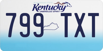 KY license plate 799TXT