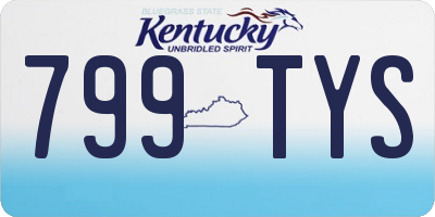 KY license plate 799TYS