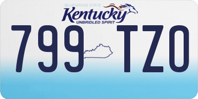 KY license plate 799TZO