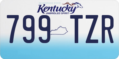 KY license plate 799TZR