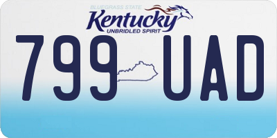 KY license plate 799UAD