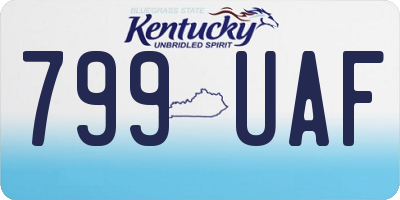 KY license plate 799UAF