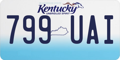 KY license plate 799UAI
