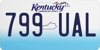 KY license plate 799UAL