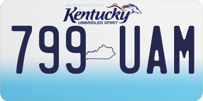 KY license plate 799UAM