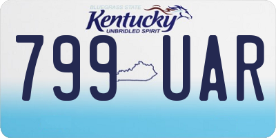 KY license plate 799UAR