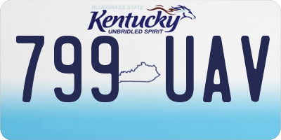 KY license plate 799UAV