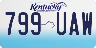 KY license plate 799UAW