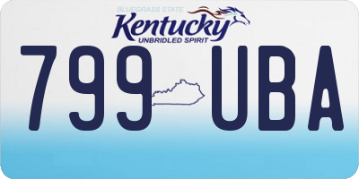KY license plate 799UBA