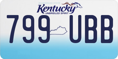KY license plate 799UBB
