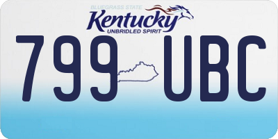 KY license plate 799UBC