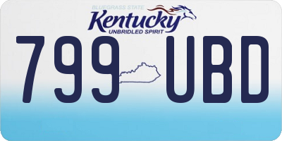 KY license plate 799UBD