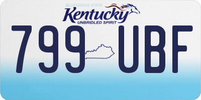 KY license plate 799UBF