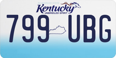 KY license plate 799UBG