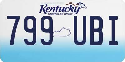 KY license plate 799UBI