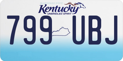 KY license plate 799UBJ