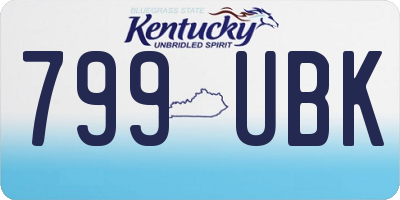 KY license plate 799UBK