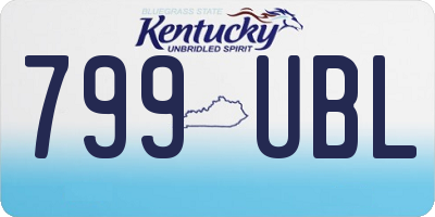 KY license plate 799UBL