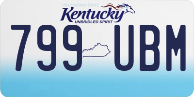 KY license plate 799UBM