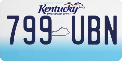 KY license plate 799UBN