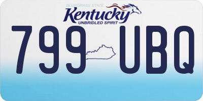 KY license plate 799UBQ