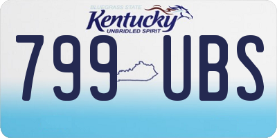 KY license plate 799UBS