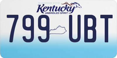 KY license plate 799UBT