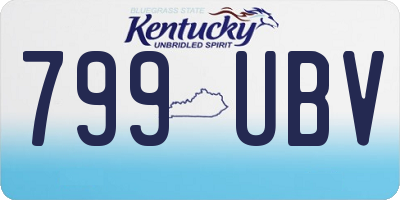 KY license plate 799UBV