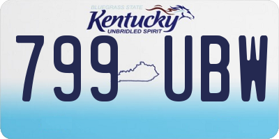 KY license plate 799UBW