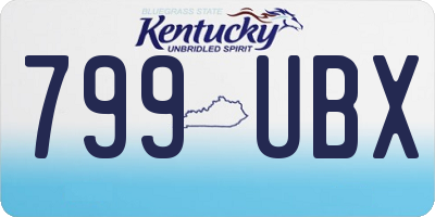 KY license plate 799UBX