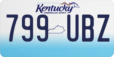 KY license plate 799UBZ