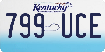 KY license plate 799UCE