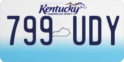 KY license plate 799UDY